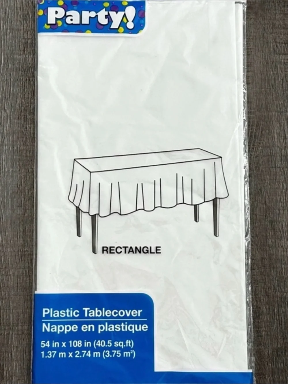 💞 New White 54in x 108in Rectangle Plastic Party Tablecloth Table Cover